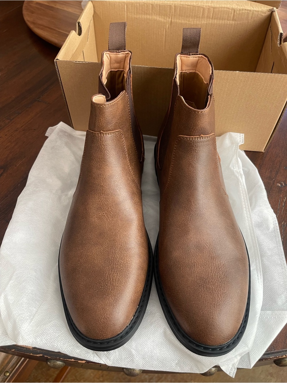 Men's Brown Chelsea Boots - Sleek Slip-On Leather Style